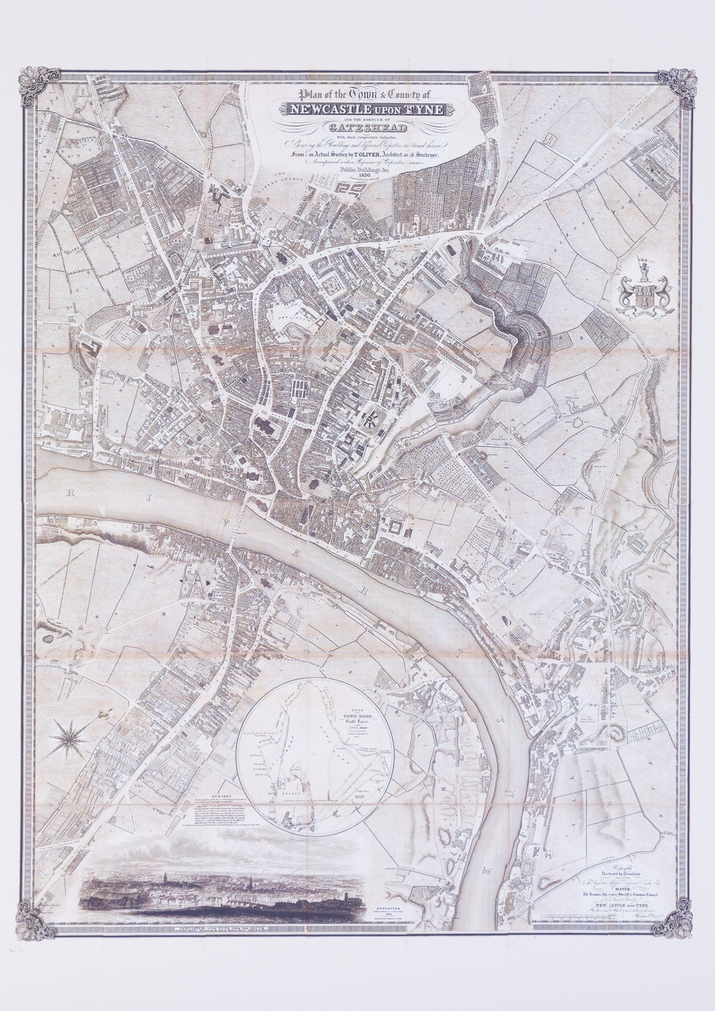 Vintage Map of Newcastle & Gateshead