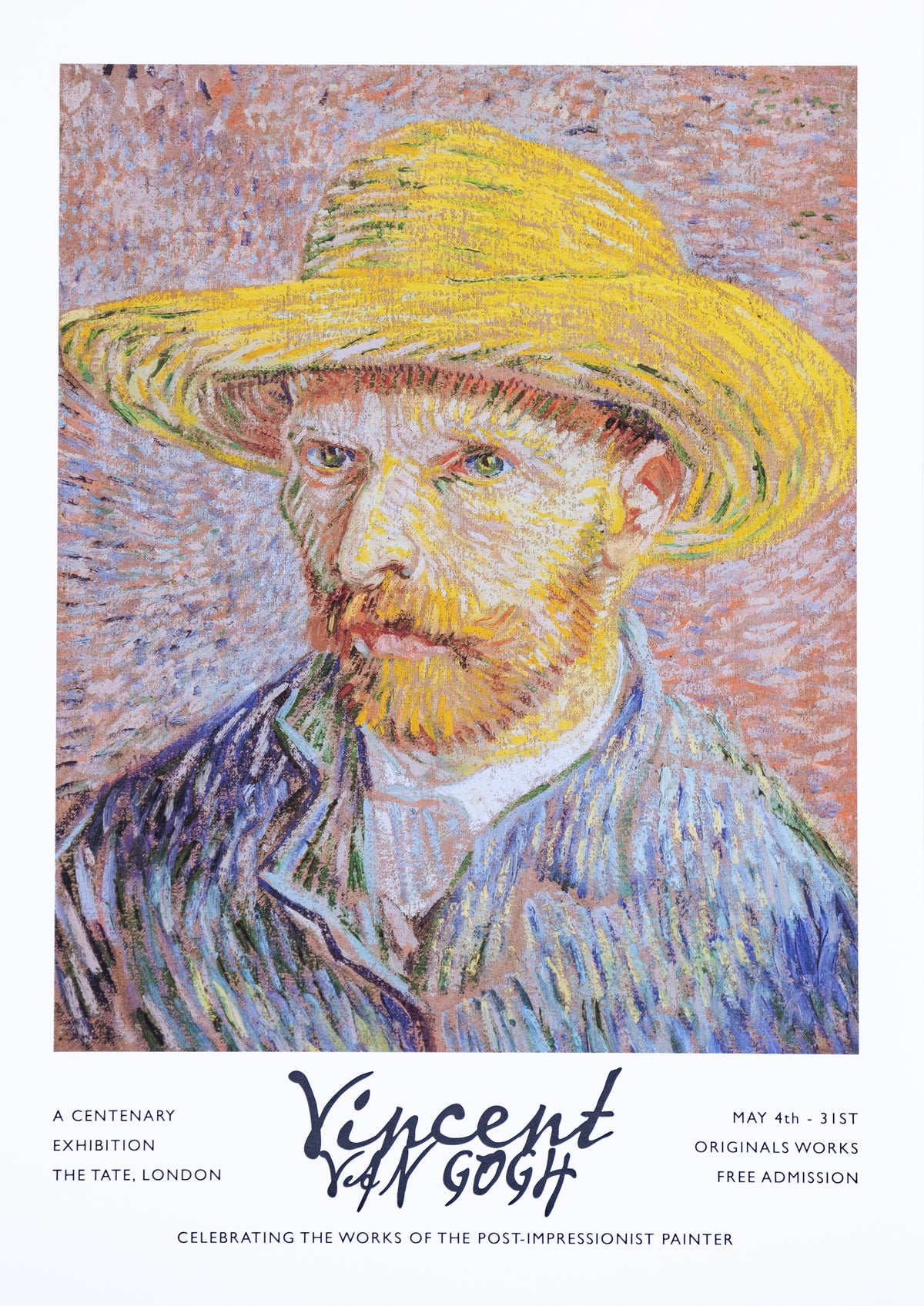 Van Gogh Self Portrait with Straw Hat