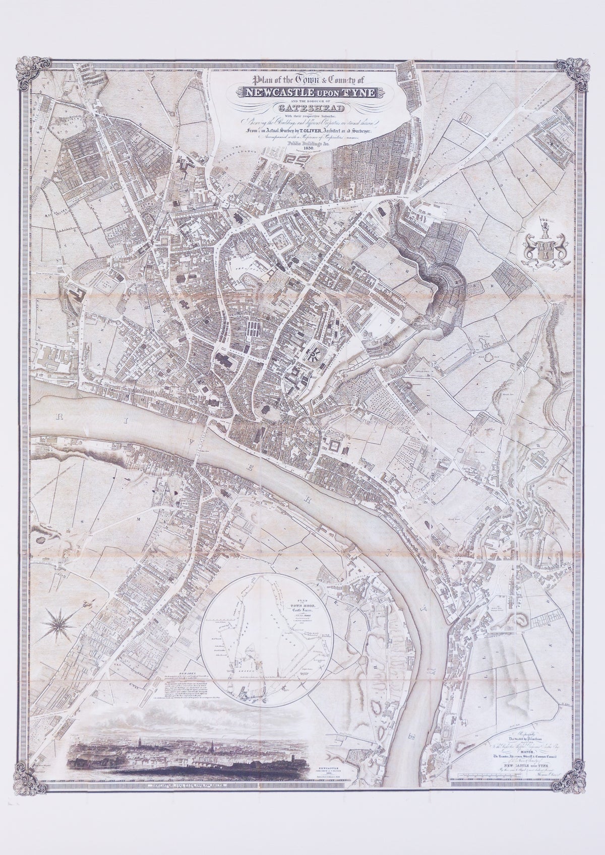 Vintage Map of Newcastle & Gateshead