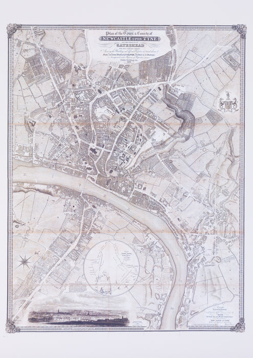 Vintage Map of Newcastle & Gateshead