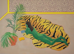 Green Nude on Tiger Skin